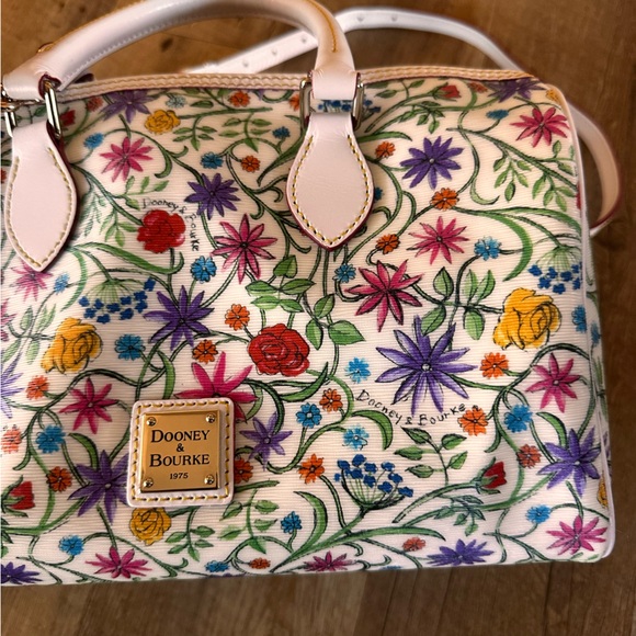Dooney & Bourke Floral Botanical Boston Bag Rainbow Zipper - Picture 1 of 13